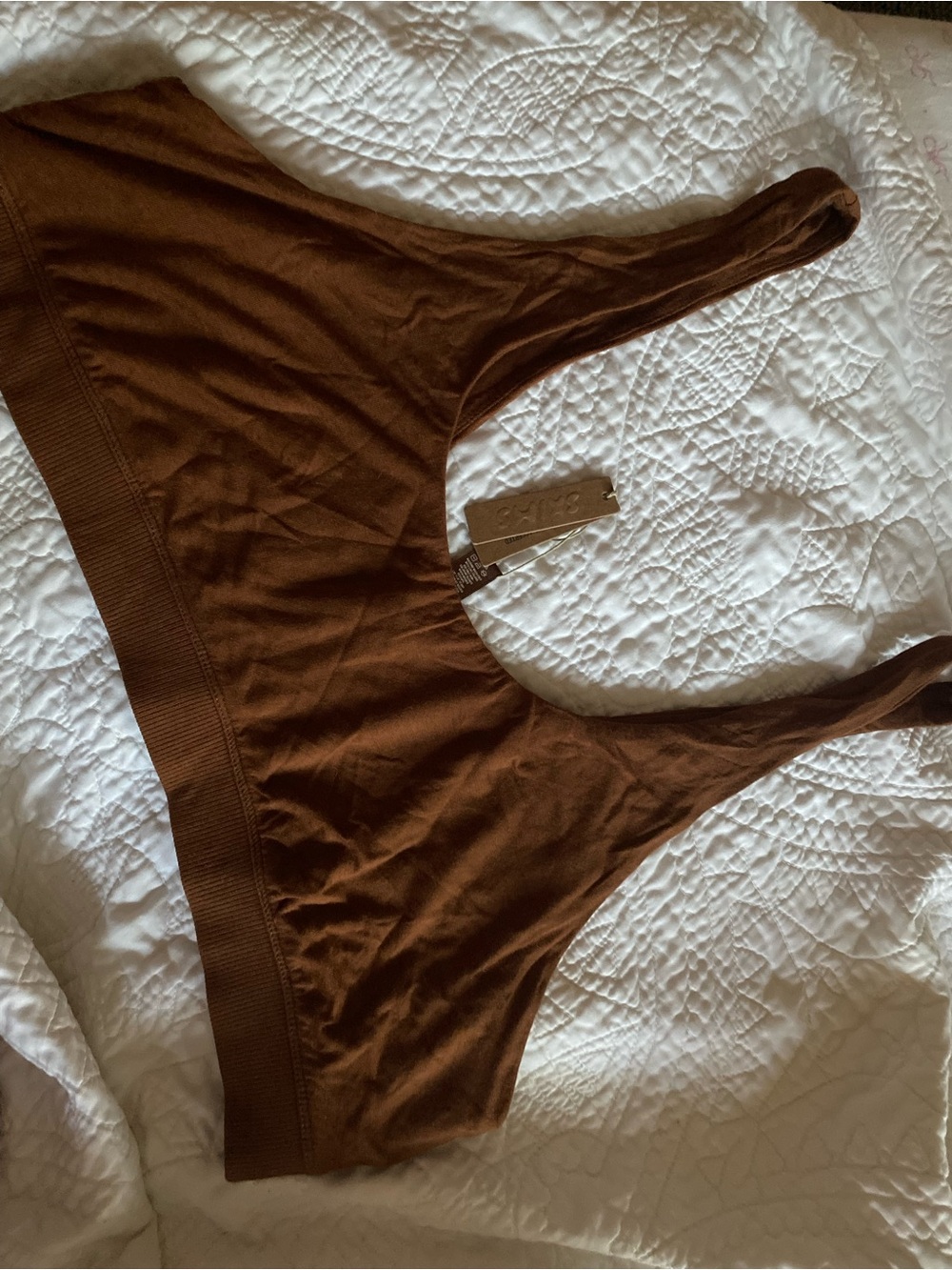 Skims Brown Seamless Scoop Bralette